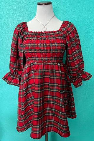 Plaid Smocked Dress