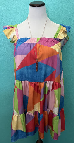 Colorblock Babydoll Dress