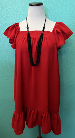 Red Ruffle Dress