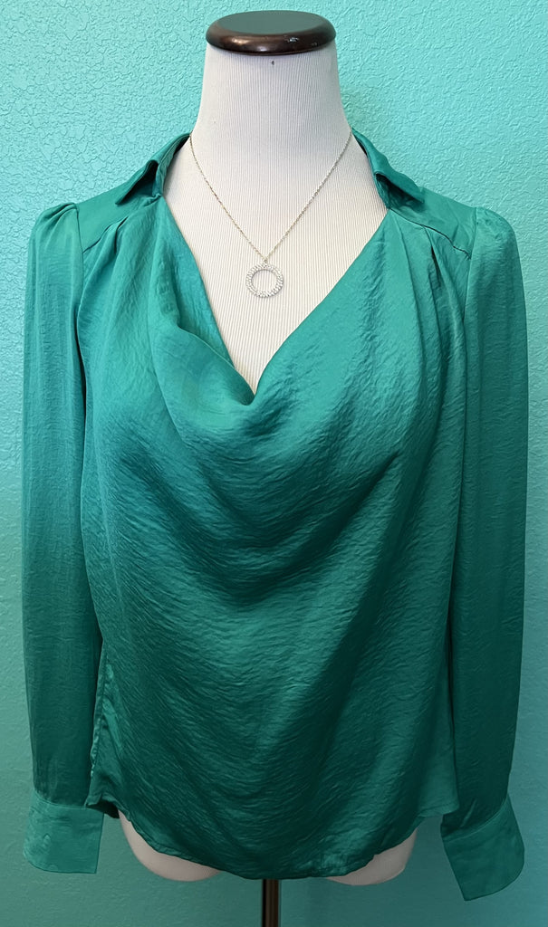 Emerald Satin Top