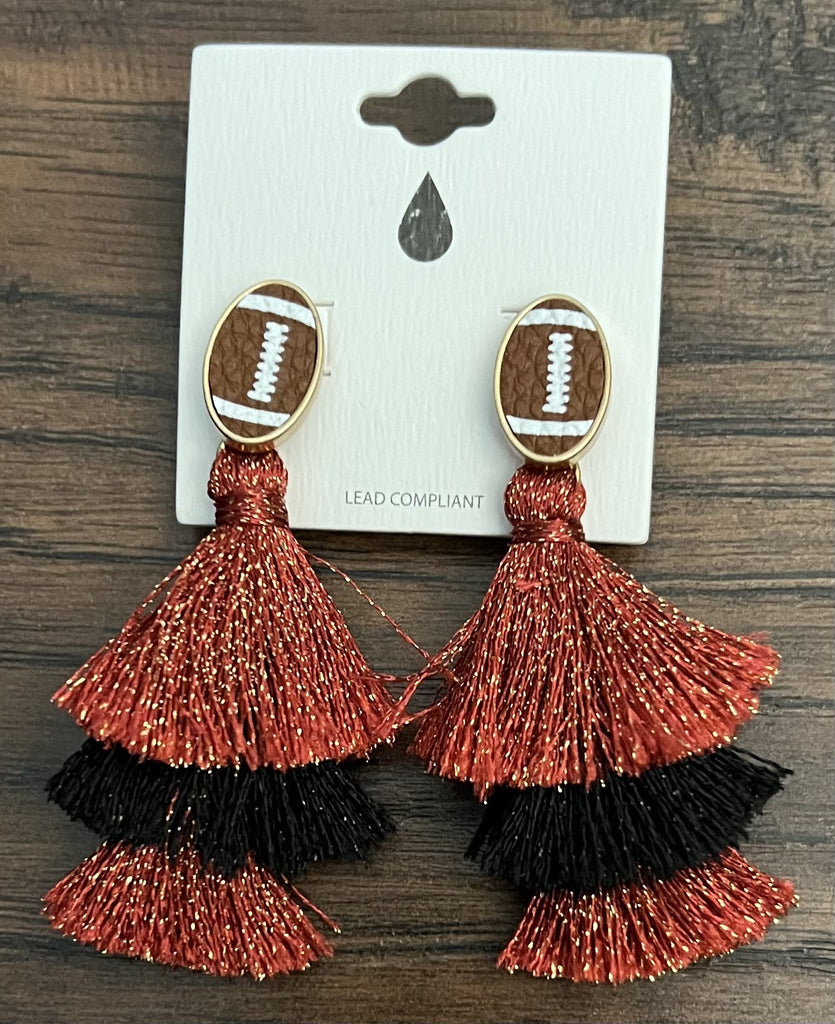 Football Tassel Earrings