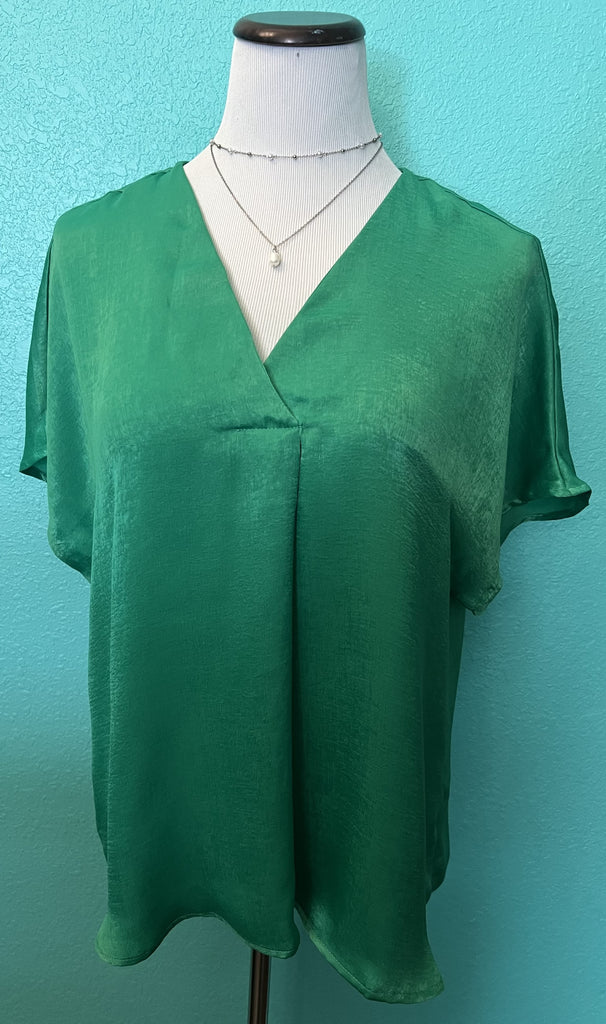 Kelly Green Satin Top