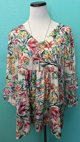 Tropical Print Top