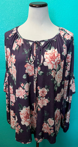 Plum Floral Top