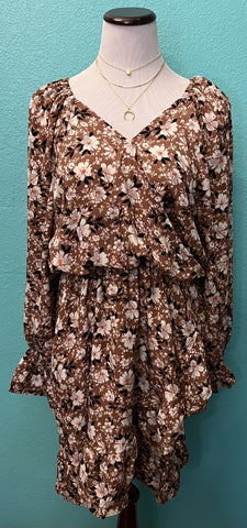 Brown Floral Dress