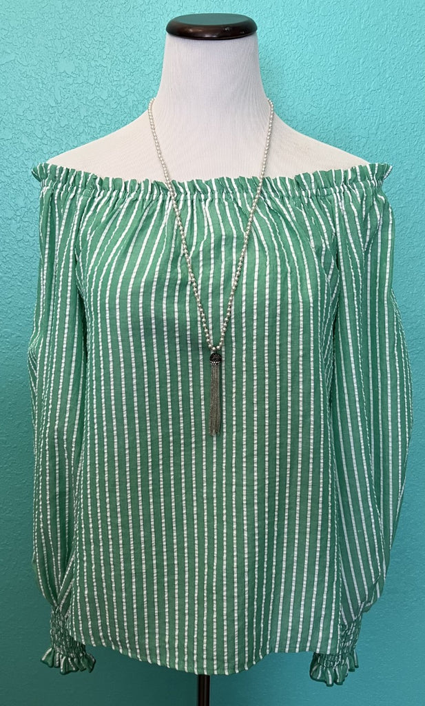 Green Striped Top